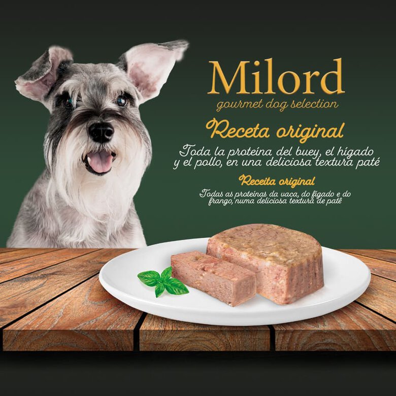 Milord Adult Pollo e Hígado en Paté tarrina para perros, , large image number null
